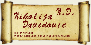 Nikolija Davidović vizit kartica